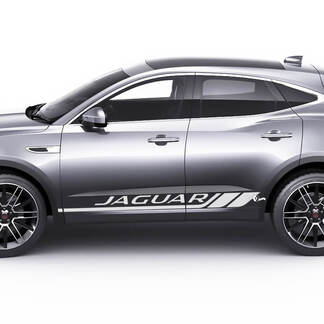 Jaguar E-Pace Seitentüren, karierte Streifen, grafischer Aufkleber, Logo-Aufkleber
