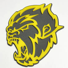 Angry Yeti Sasquatch Bigfoot 3D Badge Gloss Yellow vs Grey Fender Badges Emblem
 2