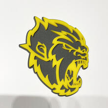 Angry Yeti Sasquatch Bigfoot 3D Badge Gloss Yellow vs Grey Fender Badges Emblem
 3