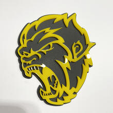 Angry Yeti Sasquatch Bigfoot 3D Badge Gloss Yellow vs Grey Fender Badges Emblem
 4