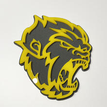 Angry Yeti Sasquatch Bigfoot 3D Badge Gloss Yellow vs Grey Fender Badges Emblem
 5