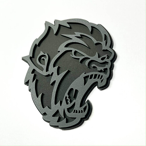 Angry Yeti Sasquatch Bigfoot 3D-Abzeichen, graues vs. schwarzes Fender-Abzeichen-Emblem
