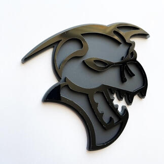 Hellcat Demon 3D-Abzeichen, schwarzes vs. graues Fender-Abzeichen-Emblem
