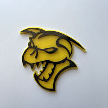 Hellcat Demon 3D-Abzeichen, schwarzes vs. gelbes Fender-Abzeichen-Emblem
 2