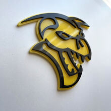 Hellcat Demon 3D-Abzeichen, schwarzes vs. gelbes Fender-Abzeichen-Emblem
 3
