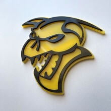 Hellcat Demon 3D Abzeichen Schwarz vs Gelb Kotflügelabzeichen Emblem
 4