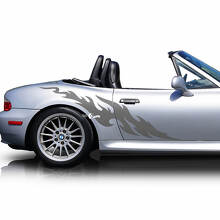 Flammen-Seitentüren-Vinyl-Aufkleber mit drei Streifen
 3