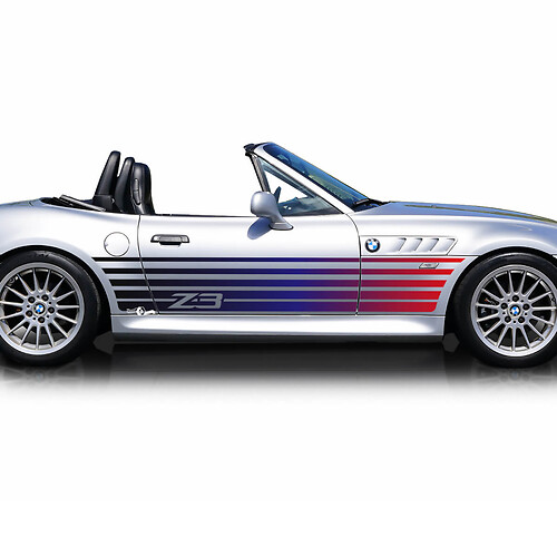 Strobe Stripes BMW Z3 Gradient Side Doors Stripes Vinyl Aufkleber Aufkleber
