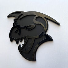 Hellcat Demon 3D Badge Black vs Black Fender Badges Emblem
 2