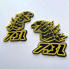 Godzilla 7.3L MEGAZILLA Musclecar Performance 7.3L 3D-Abzeichen Gelb vs. Schwarz Fender Badges Emblem
 2