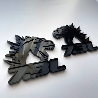 Godzilla 7.3L MEGAZILLA Ford Performance 7.3L 3D-Abzeichen Schwarz vs. Grau Fender Badges Emblem
 1