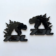 Godzilla 7.3L MEGAZILLA Ford Performance 7.3L 3D-Abzeichen Schwarz vs. Grau Fender Badges Emblem
 4