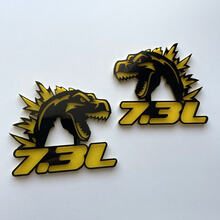 Godzilla 7.3L MEGAZILLA Ford Performance 7.3L 3D-Abzeichen Schwarz vs Gelb Fender Badges Emblem
 2