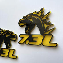 Godzilla 7.3L MEGAZILLA Ford Performance 7.3L 3D-Abzeichen Schwarz vs Gelb Fender Badges Emblem
 4