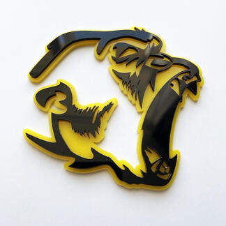 Gorilla Angry 3D Badge Black vs Grey Fender Badges Emblem
