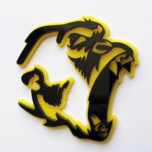 Gorilla Angry 3D Badge Black vs Grey Fender Badges Emblem
 3