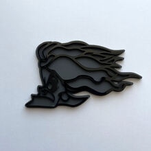 Cruella De Vil 3D-Abzeichen, schwarzes vs. graues Fender-Abzeichen-Emblem
 3