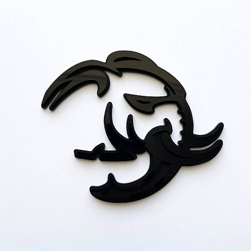 HellElephant 3D schwarzer Auf schwarzem Hintergrund Kotflügel-Abzeichen-Emblem