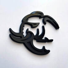 HellElephant 3D schwarzer Auf schwarzem Hintergrund Kotflügel-Abzeichen-Emblem_2
