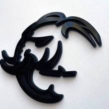 HellElephant 3D schwarzer Auf schwarzem Hintergrund Kotflügel-Abzeichen-Emblem_4