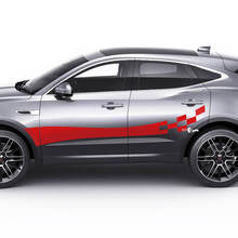 Jaguar E-Pace Side Checkered Stripes Doors Grafikaufkleber Logo-Aufkleber
 2