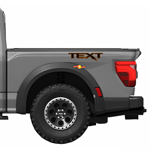 Benutzerdefinierte Textgrafik-Vinylaufkleber-Set für Musclecar truck power truck R