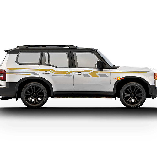 Eckiger Seitenstreifen-Aufkleber-Satz für Toyota Land Cruiser Prado 2024