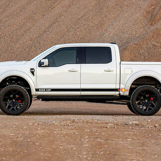 Paar Ford F-150 Raptor SHELBY 525 PS Seitentüren Linien Grafikset Logo Streifen Aufkleber
