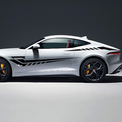 Jaguar F-Type R Side Strobe Stripes Racing Graphics Doors Aufkleber Logo-Aufkleber
