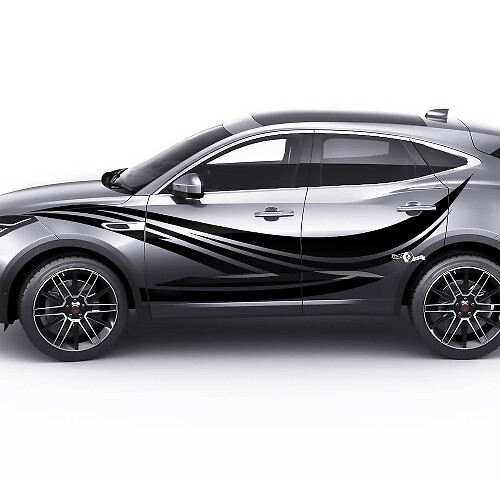 Paar Jaguar E-Pace Wave Seitentüren Logo Streifen Grafik Aufkleber Logo Aufkleber
 1