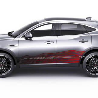 Paar Jaguar E-Pace Wave Seitentüren Logo Streifen Farbverlauf Grafik Aufkleber Logo Aufkleber
 1