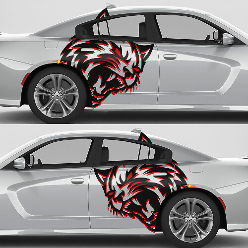 Wildcat Großes hinteres Kotflügel-Vinyl-Dekor-Kit für Dodge Challenger Charger