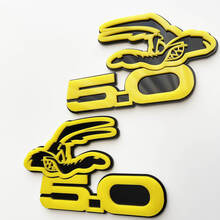 COYOTE 5.0 Fender Badges Emblem 3D-Abzeichen Schwarz vs. Gelb 2
 3