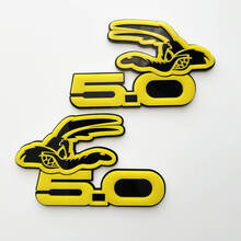 COYOTE 5.0 Fender Badges Emblem 3D-Abzeichen Schwarz vs. Gelb 2
 5