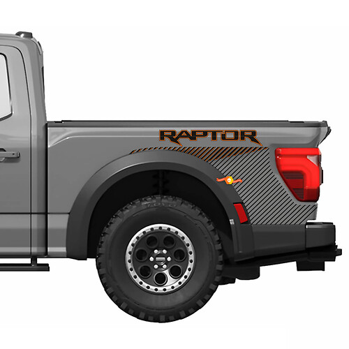 Grafiken für die Seite am Bett, passend für 2024 Ford F150 Raptor R, Vinyl-Aufkleber-Set, Streifen 3
