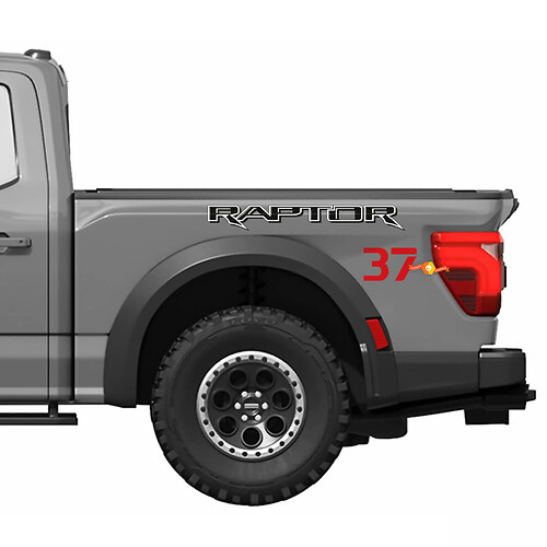 Grafiken für die Seite am Bett, passend für Ford F150 Raptor. 37 Vinyl-Aufkleber-Set mit Streifen
