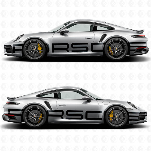 Porsche 911 Riesiger seitlicher Logo-Aufkleber
