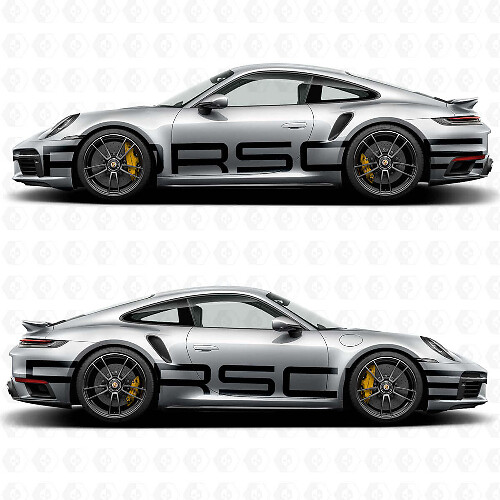 Porsche Großes Schriftzug Seiten Vinyl Aufkleber Set für Porsche 911_1