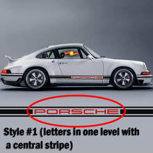 Porsche 911 Zweifarbiger klassischer Seitenstreifen-Logo-Aufkleber im Singer-Stil
 2