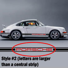 Porsche 911 Zweifarbiger klassischer Seitenstreifen-Logo-Aufkleber im Singer-Stil
 3