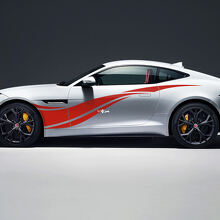 2x Jaguar F-Type R Side Racing Graphics Doors Side Wave Secal Vinyl Sticker
 3