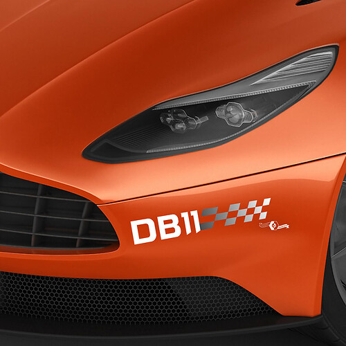Paar Aston Martin DB11 Vinyl-Aufkleber für die vordere Stoßstange, 2 Farben – Farbverlauf
