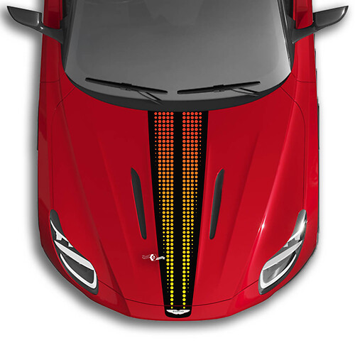 Motorhaube Aston Martin DB11 Stripe Checkerboard Flag Vinyl Aufkleber Aufkleber – 2 Farben Farbverlauf
