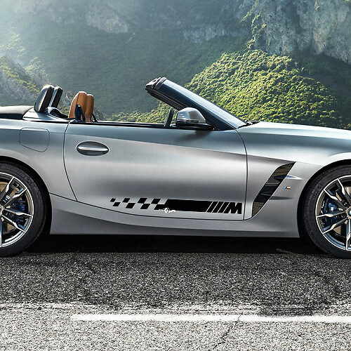 Seitentür karierte Streifen mit M Logo BMW Z4 Vinyl Aufkleber Sticker
