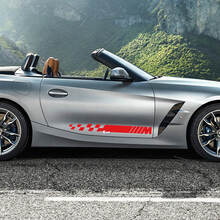 Karierte Seitentürstreifen mit M-Logo BMW Z4 Vinyl-Aufkleber
 2