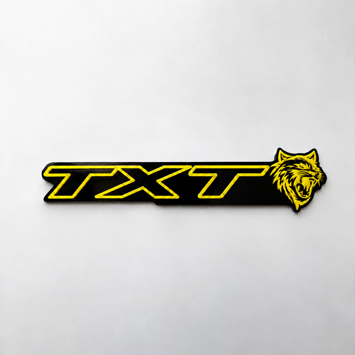 SRT Style Black Yellow Custom TXT Cat 3D — Emblem (Kotflügel)