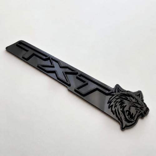 SRT Trackhawk Style Grey Black Custom TXT Cat 3D — Emblem (Kotflügel)