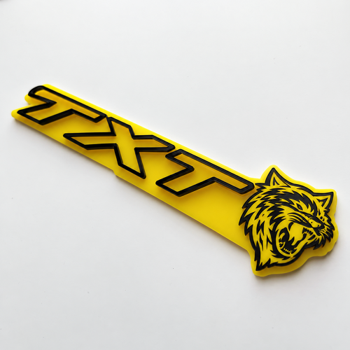 SRT Style Yellow Black Custom TXT Cat 3D — Emblem (Kotflügel)