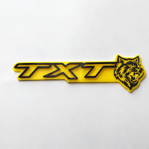 SRT Style Yellow Grey Custom TXT Cat 3D — Emblem (Kotflügel)