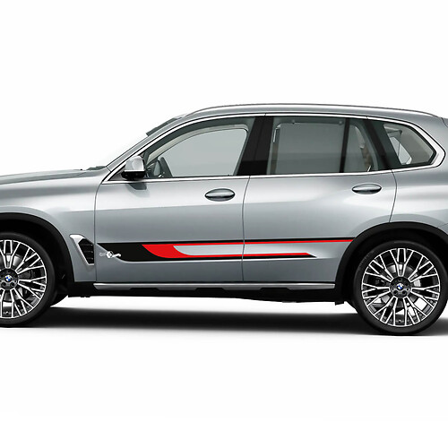 Maßgeschneidertes Seitenstreifen-Aufkleber-Set für BMW X5 G05 – zweifarbige Vinylgrafiken
 1